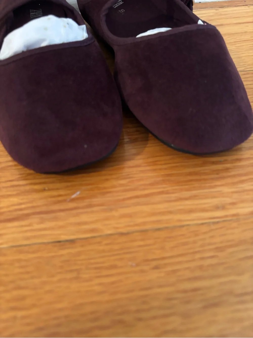Zara burgundy suede Mary Jane flats size 33 (1.5- 2 US)